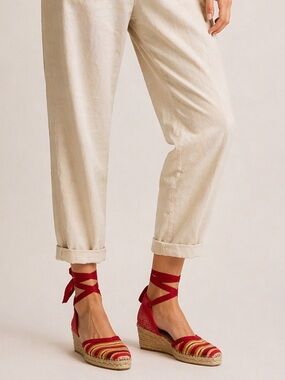 Elena Solano Made In Spain Ankle Tie Espadrilles. Size 6